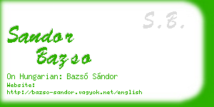 sandor bazso business card