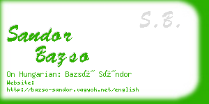 sandor bazso business card